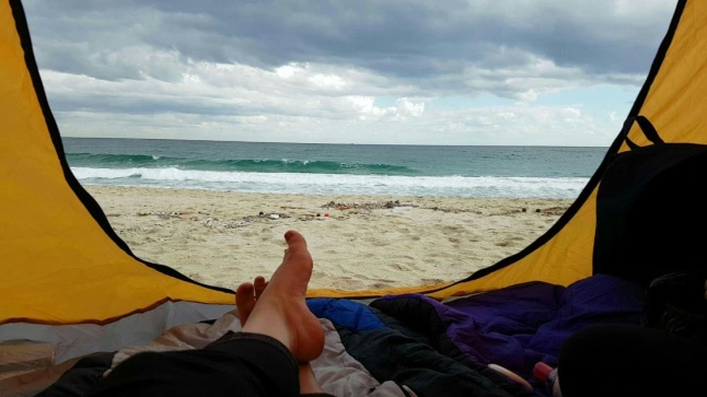 relaxing on Jangdo beach